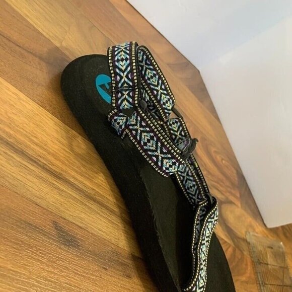 Airwalk Black Sandals Outdoor Shoe Hiking Swim Double Strap Aztec Blue 8 - Picture 8 of 12